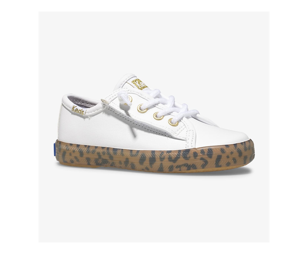 Keds Sneakers White - Kickstart Leopard Foxing Jr. - Kids SQCDRW-075